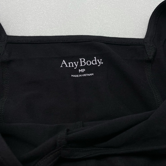 M AnyBody Loungewear Cozy Knit Wide Leg Jumpsuit Black MEDIUM PETITE Back Tie - Picture 4 of 13